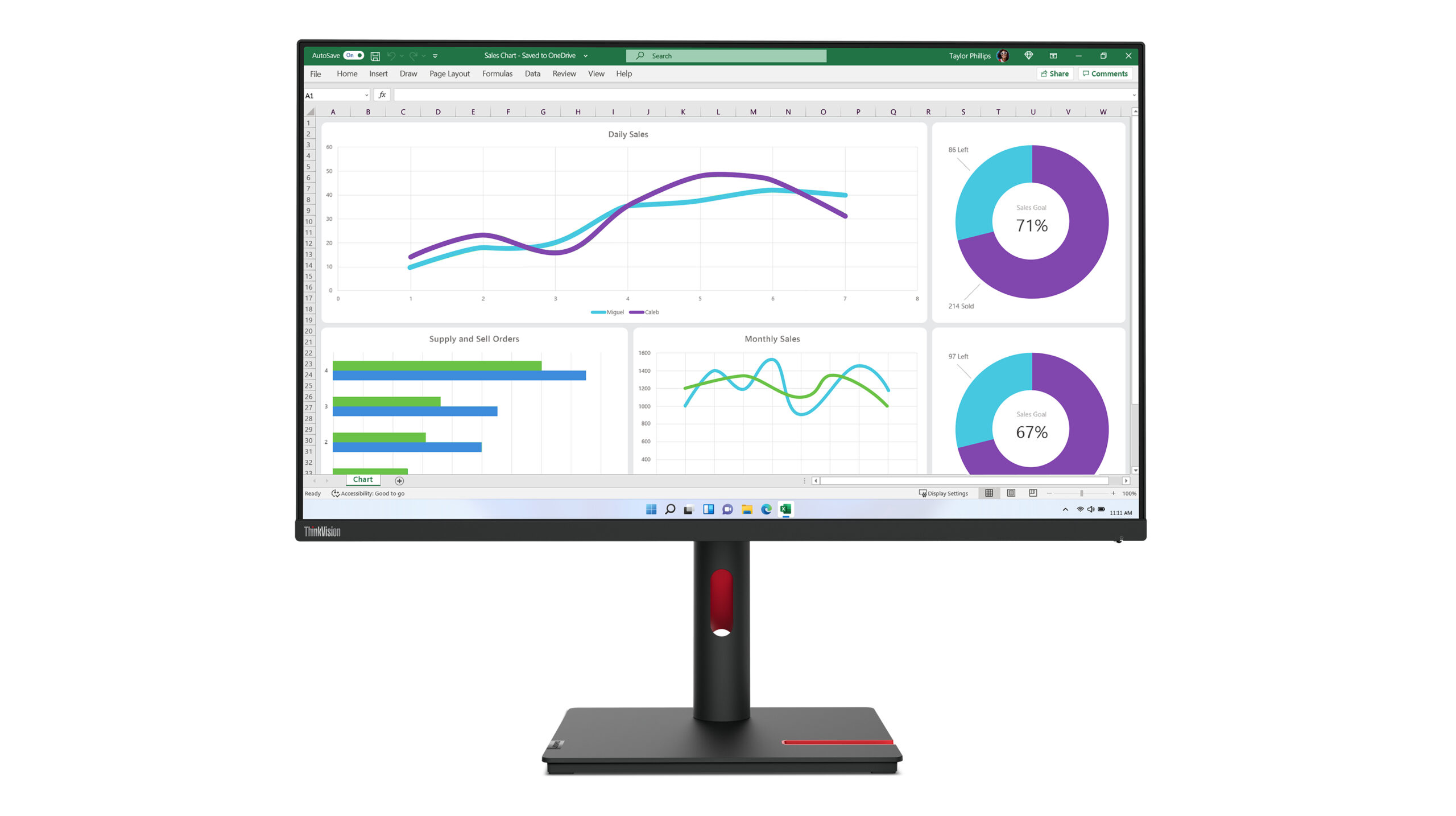 Lenovo Monitor ThinkVision T32h-30 31,5" QHD USB-C