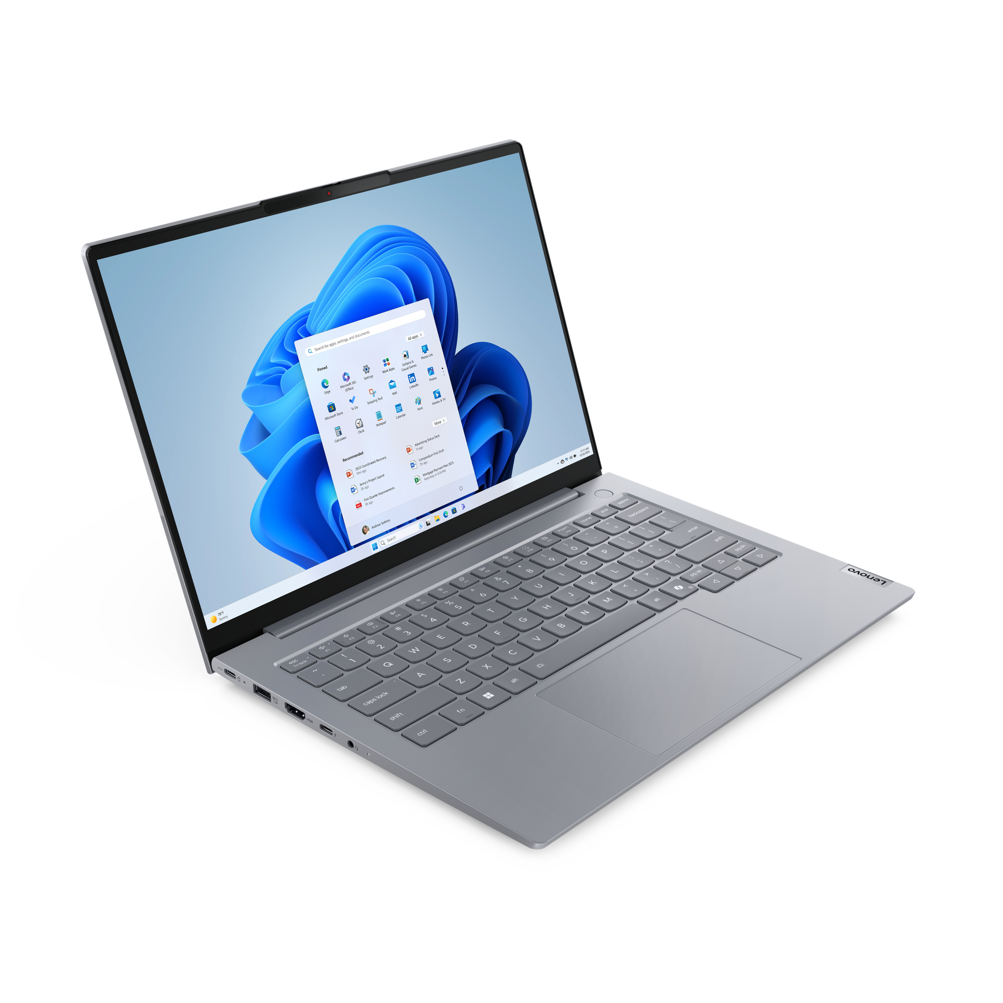 Lenovo ThinkBook 14 G8 IAL Intel Core Ultra 7 255H Laptop 35,6 cm (14") WUXGA 16 GB DDR5-SDRAM 512 GB SSD Wi-Fi 6E (802.11ax) Szary - obrazek 2