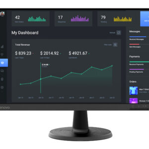 Lenovo C24-40 monitor komputerowy 60,5 cm (23.8") 1920 x 1080 px Full HD LED Czarny