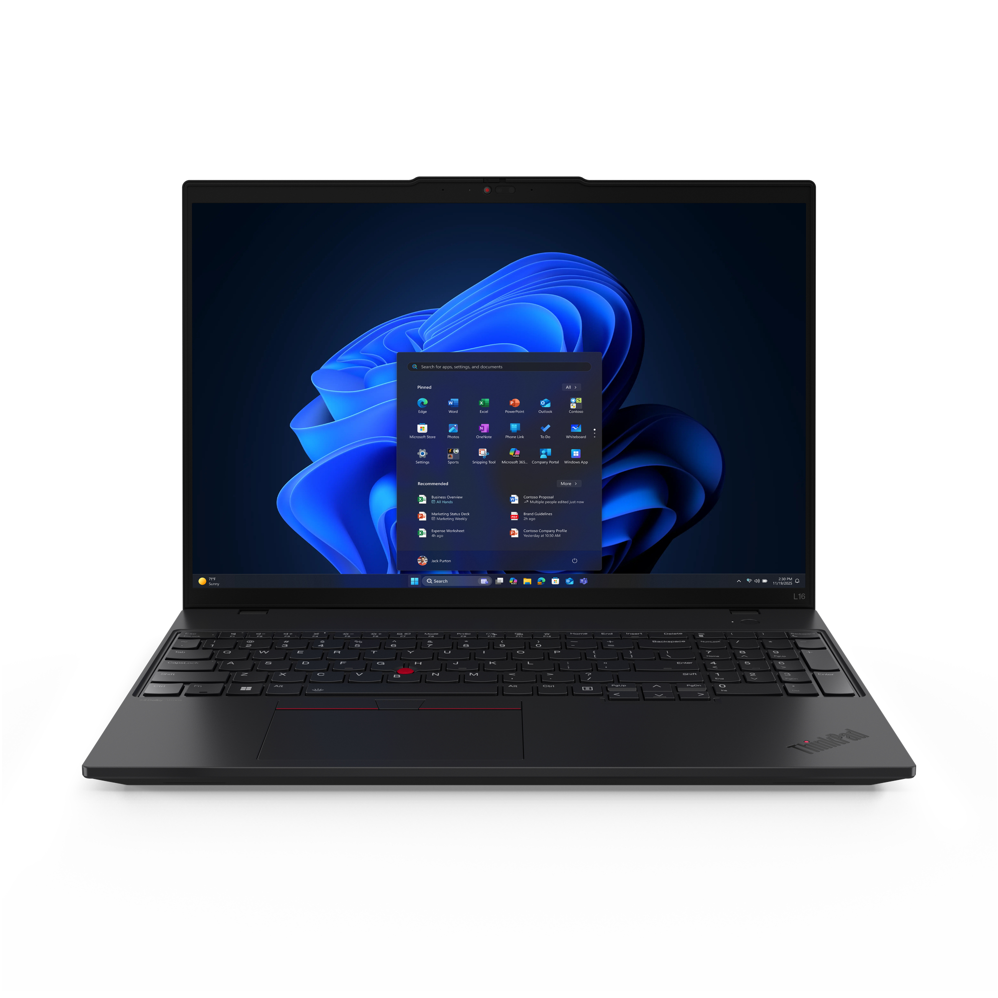 Lenovo ThinkPad L16 Gen 2 (Intel) Intel Core Ultra 5 225U Laptop 40,6 cm (16") WUXGA 16 GB DDR5-SDRAM 512 GB SSD Wi-Fi 6E (802.11ax) Windows 11 Pro Węgierski Czarny - obrazek 2