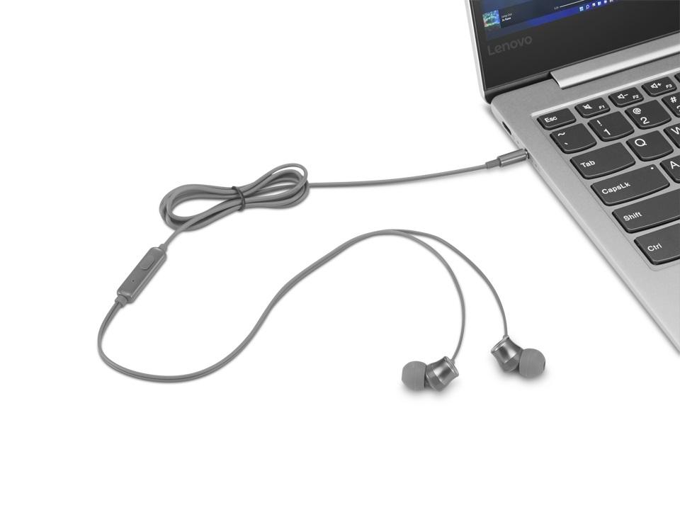 Lenovo 110 Analog Słuchawki Przewodowa Douszny Połączenia/muzyka Szary - obrazek 4