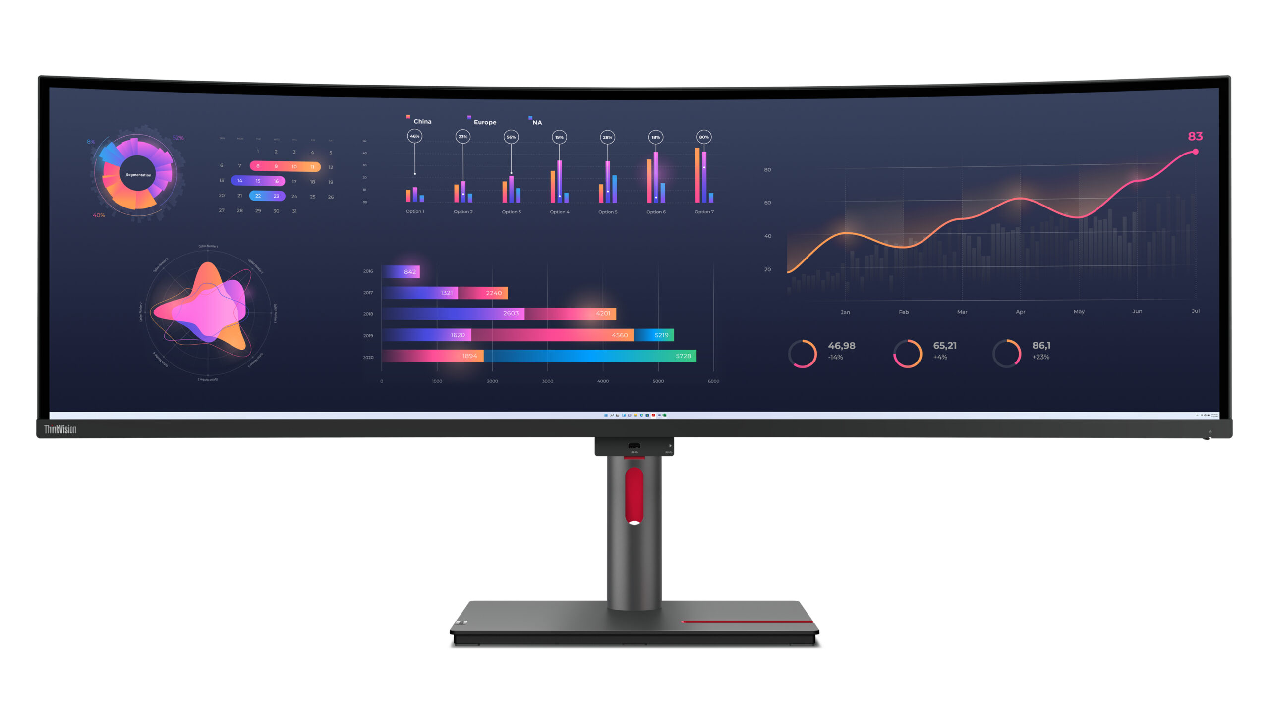 Lenovo Monitor ThinkVision P49w-30 49" IPS Dual QHD 32:9